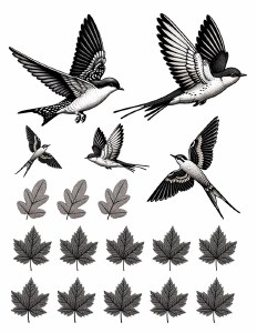 Black Fall Birds 03 Decal