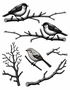 Black Fall Birds 04 Decal