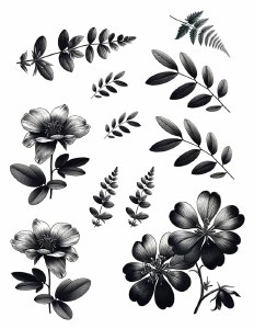 Black Flowers 01 Decal