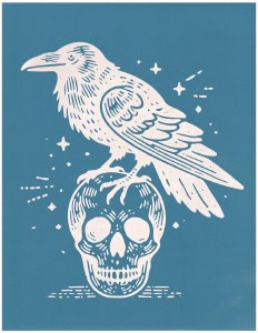 Skull &amp; Raven Silkscreen Small
