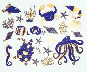 2 Color Ocean Blue/Gold
