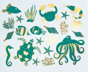 2 Color Ocean Turq/Gold