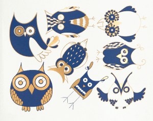 2 Color Owl Blue/Gold