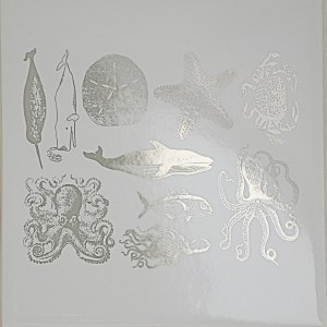 Silver Luster Decal, Sea Life