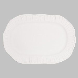 Stoneware Bisque Fluted Oval