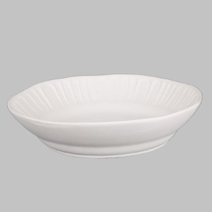 Stoneware Bisque Fluted Bowl L