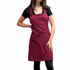 Apron, Linen Pinafore Burgundy