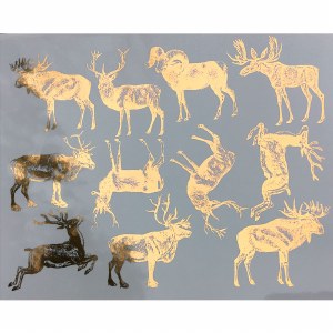 Antler Animals Decals Gold