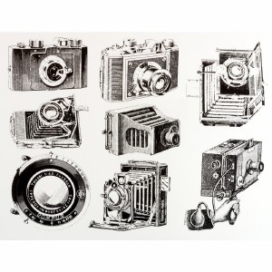 Antique Camera Decals Black