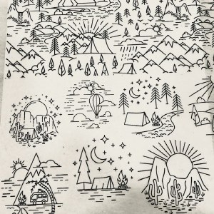 Camping Underglaze Decal Black