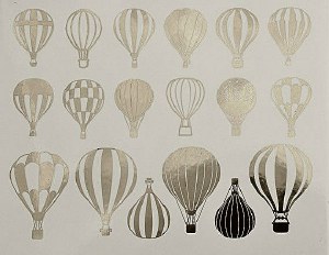 Gold Luster Decal, Balloons