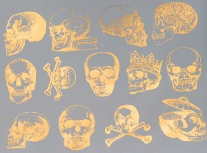 Gold Luster Decal, Skulls