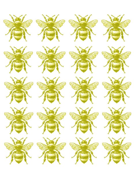 Yellow Bumble Bees 01 Decal - The Ceramic Shop