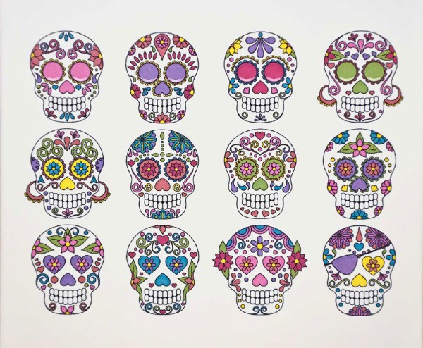Choice of colours Personalised Mexican/Sugar/Candy SKULL Pencil Case 