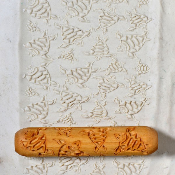 Amaco Clay Texture Roller Sleeve, Koi Fish Pattern , Big Ceramic