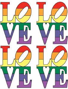 Love Rainbow Decals