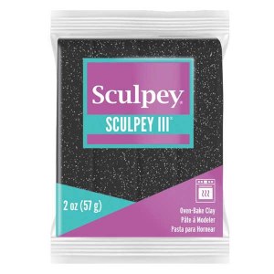 Sculpey III-Black Glitter
