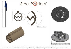 Steel Pottery Extruder Die 108
