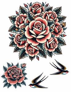 Tattoo Rose Sheet 02 Decal