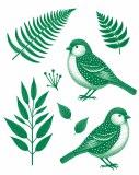 Green Birds 02 Decal