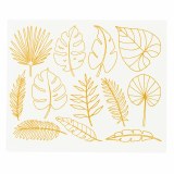 Gold Decal, Tropical Leaves