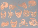 Copper Luster Decals, Skulls