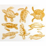 Gold Luster Decal, Sea Turtles