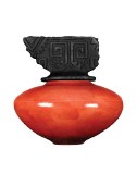 Red Crackle Raku Pint DISC