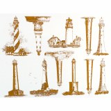 Silver Luster Decal Lighthouse