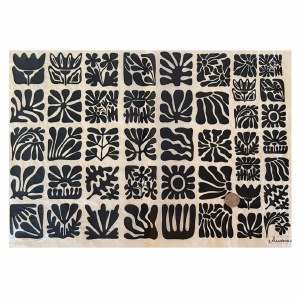 Wood Block Flowers UG Black