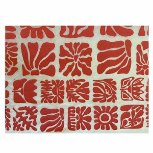 Wood Block Flowers UG Red