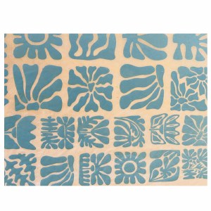 Wood Block Flowers UGTurquoise