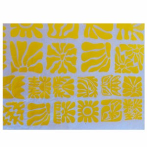 Wood Block Flowers UG Yellow