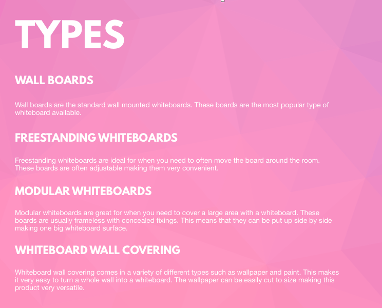Types of Whiteboards