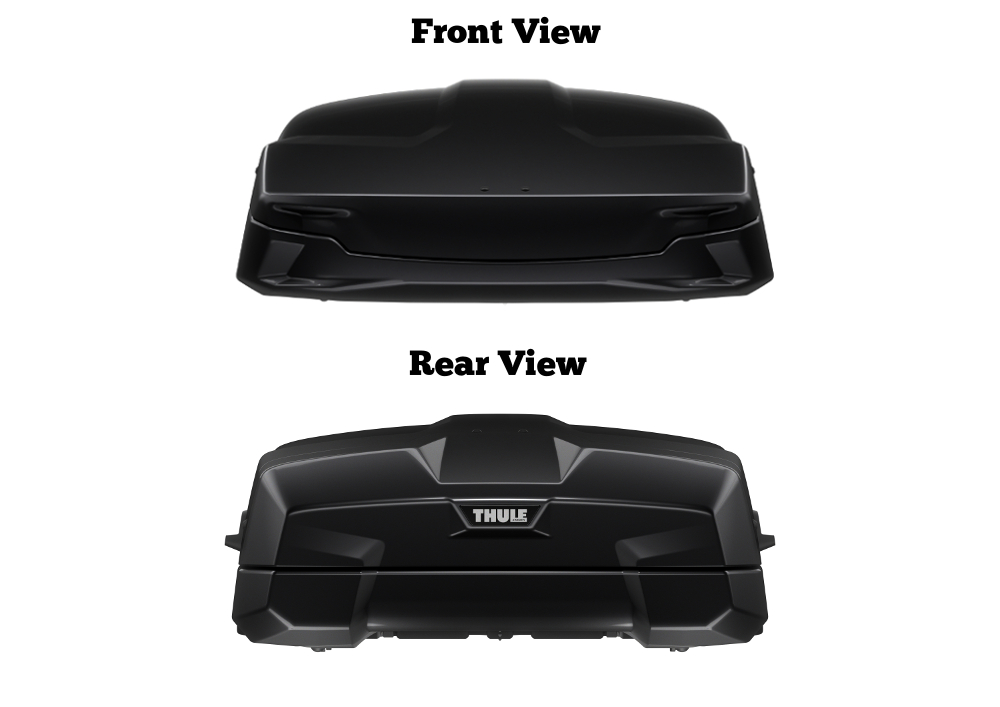 Thule Vector Premium Low Profile Roof Box Front and Rear View