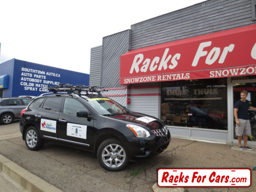 Tour of Alberta Nissan Rogue with Thule 450 Crossroad, 594XT Sidearm, 872XT 44 Inch Fairing at Racks For Cars