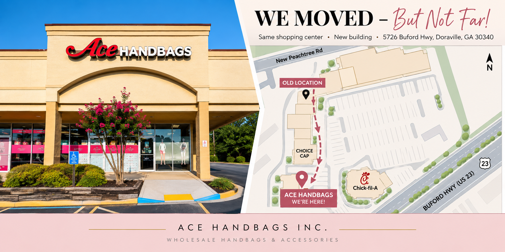 Ace Handbags current location - 5726 Buford Hwy, Doraville, GA 30340