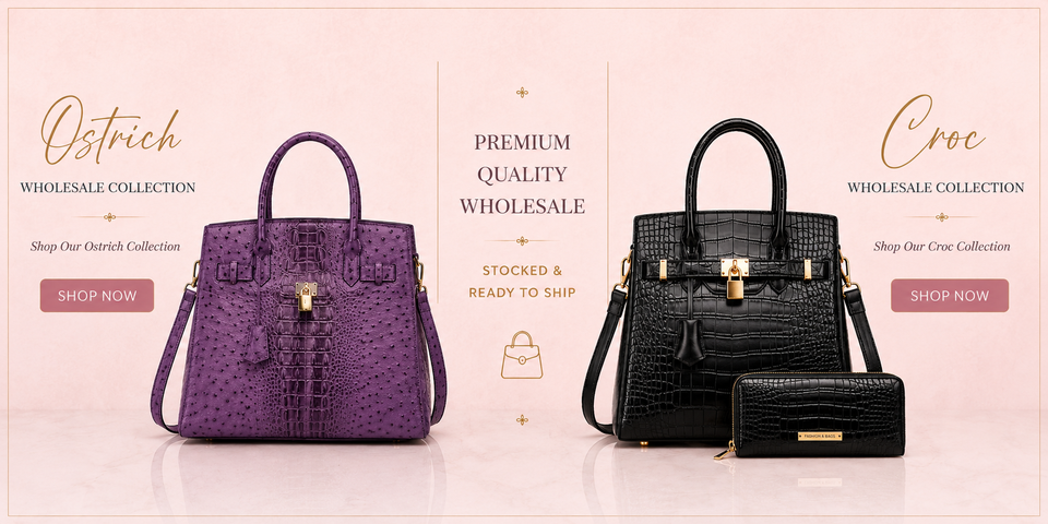 Ace Handbags Ostrich and Croc Collections
