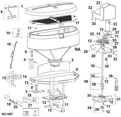 Blizzard LP10 Tailgate Salt Spreader Parts Diagram/Schematic Angelo's Supplies Blizzard LP10 Tailgate Salt Spreader Parts Diagram / Schematic Angelo's Supplies
