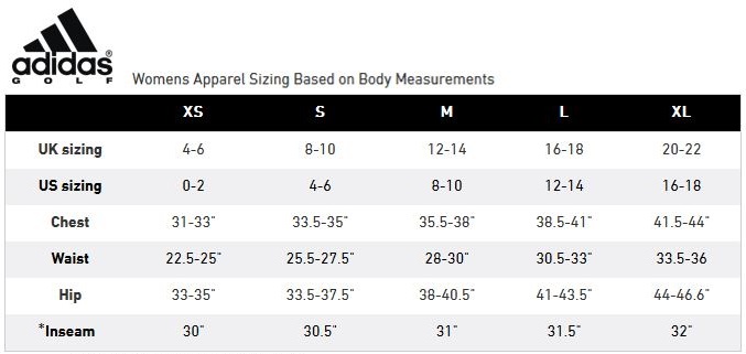 adidas male size chart
