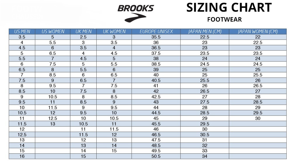 Brooks Size Chart Cm Enjoy Free Shipping Vtolaviations