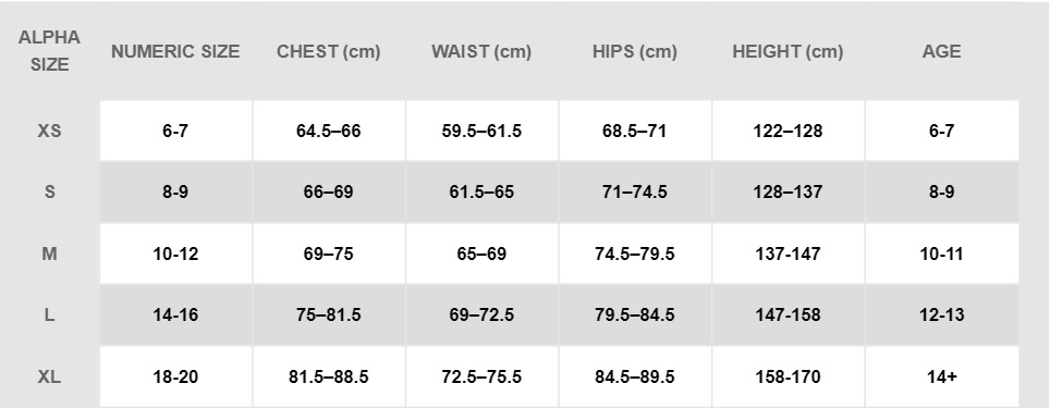 nike baby clothes size chart