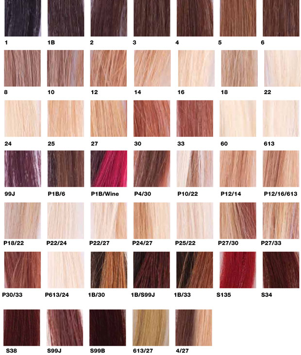 American Dream Hair Extensions Colour Chart