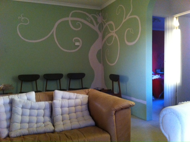 Denie's artistic flair produced this fabulous curley tree.