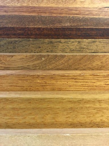 Livos Kunos colours applied to Vic Ash floor board samples