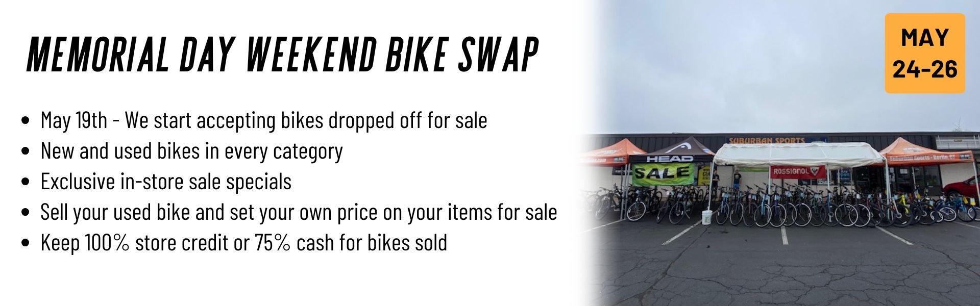 Memorial Day Weekend Used Bike Swap 