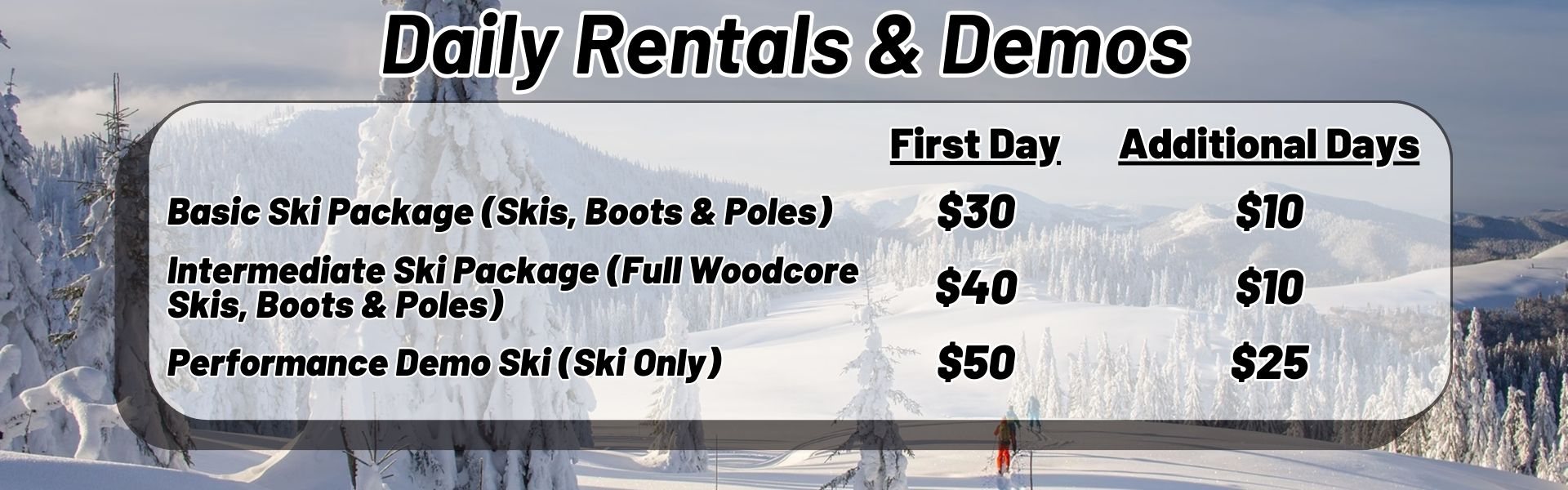 Daily Ski Rentals & Demos at Suburban Sports