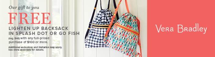 vera bradley lighten up backsack
