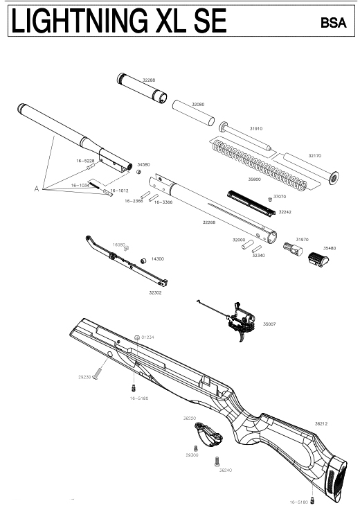 AIRGUN SPARES : BSA : Lightning XL SE - John Knibbs International Ltd