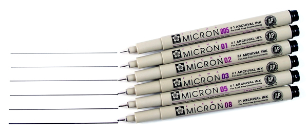 Assorted Micron Pens Nib Widths